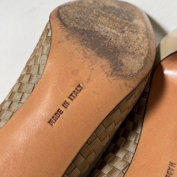 Salvatore Ferragamo Cream and Tan Woven Heels - Picture 15 of 16